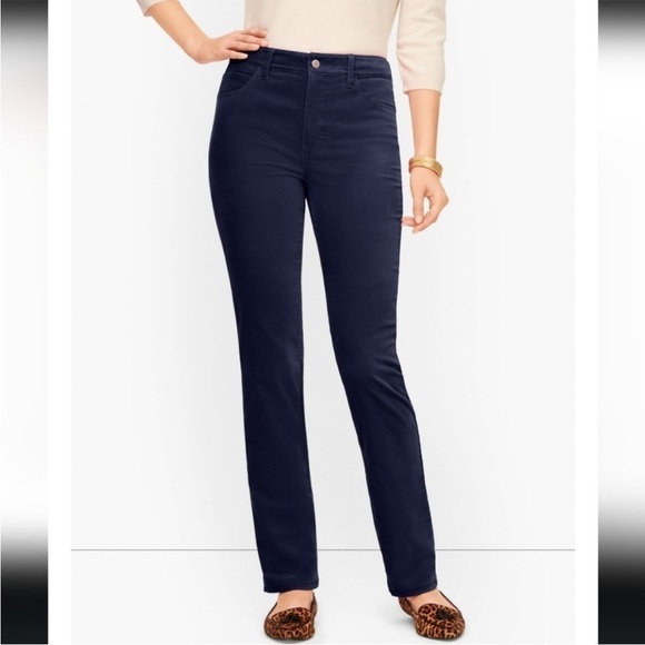 Talbots Pants - Talbots Pant Trouser Straight Leg Corduroy Navy Blue Winter Classic Knit Sweater